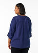 Bluse aus Baumwollmusselin mit Lochstickerei, Blau, Model image number 2