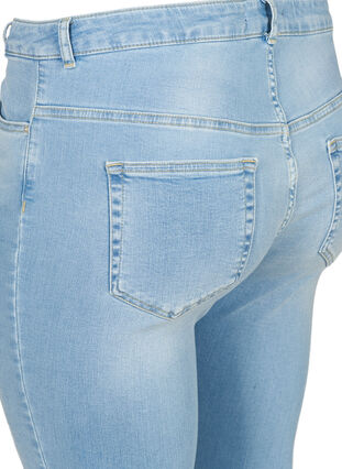 Super Slim Amy Jeans mit hoher Taille, Light blue denim, Packshot image number 3