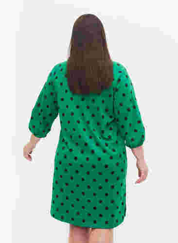 Kleid mit Punktmustern und 3/4 Ärmeln, Jolly Green Dot, Model image number 1