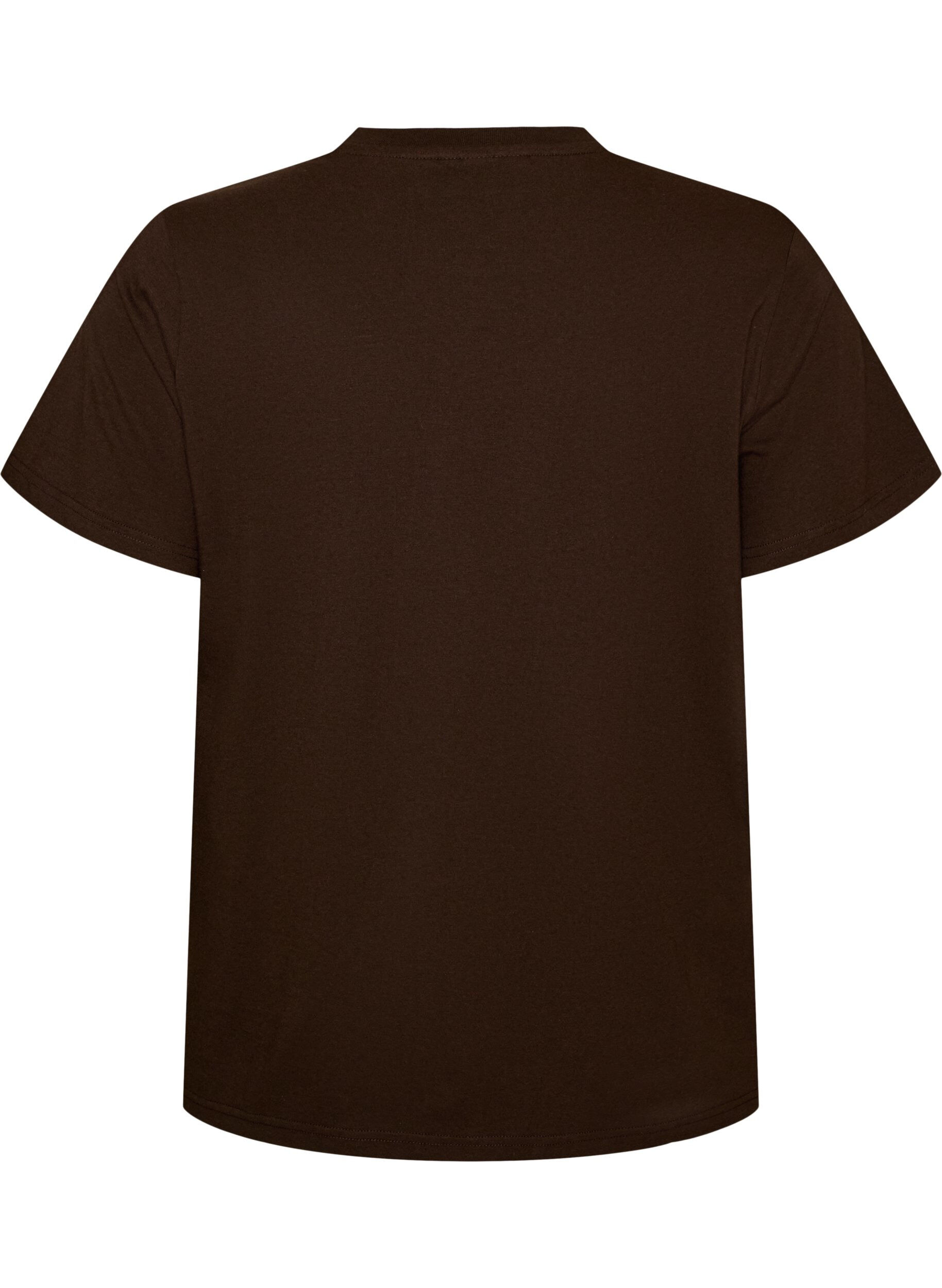 ZizziT-Shirt aus Bio-Baumwolle mit Frontprint, Braun, Packshot image number 1