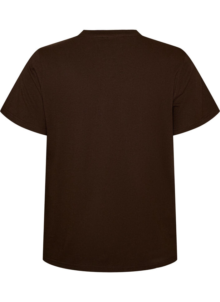 T-Shirt aus Bio-Baumwolle mit Frontprint, Braun, Packshot image number 1
