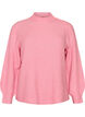 Pullover aus Rippstrick mit Puff&auml;rmeln und Kn&ouml;pfen, Pink, Packshot image number 0