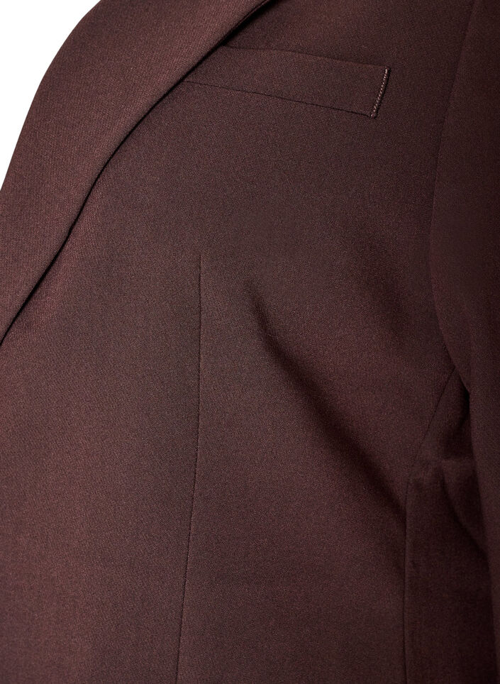 Klassischer Blazer mit 1-Knopf-Verschluss, Braun, Packshot image number 4
