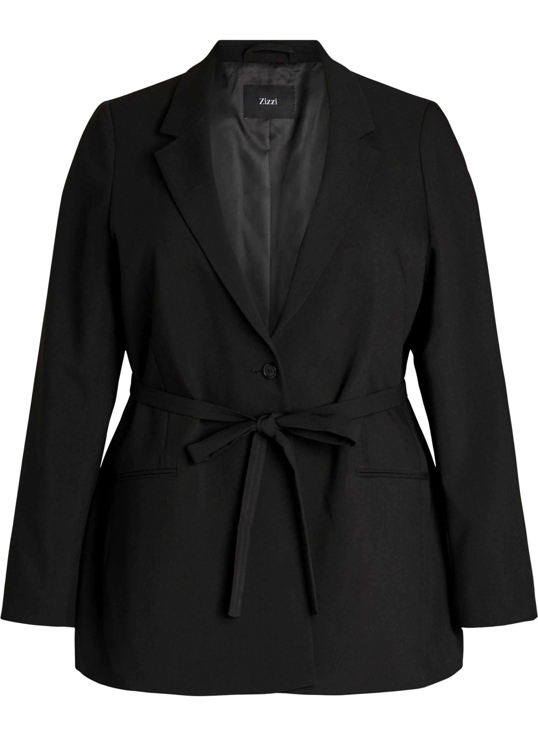 ZizziBlazer mit abnehmbarem Bindeg&uuml;rtel, Schwarz, Packshot image number 0
