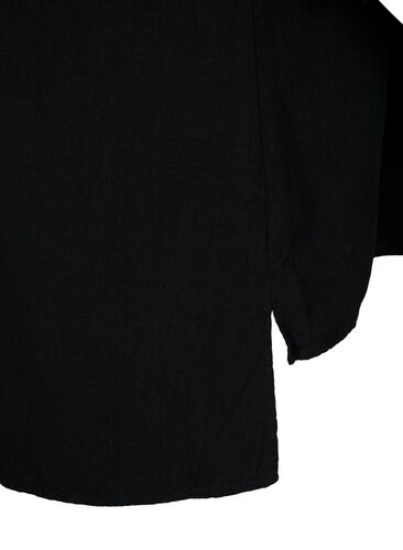 FLASH - Bluse aus Baumwolle mit halblangen Ärmeln, Black, Packshot image number 3
