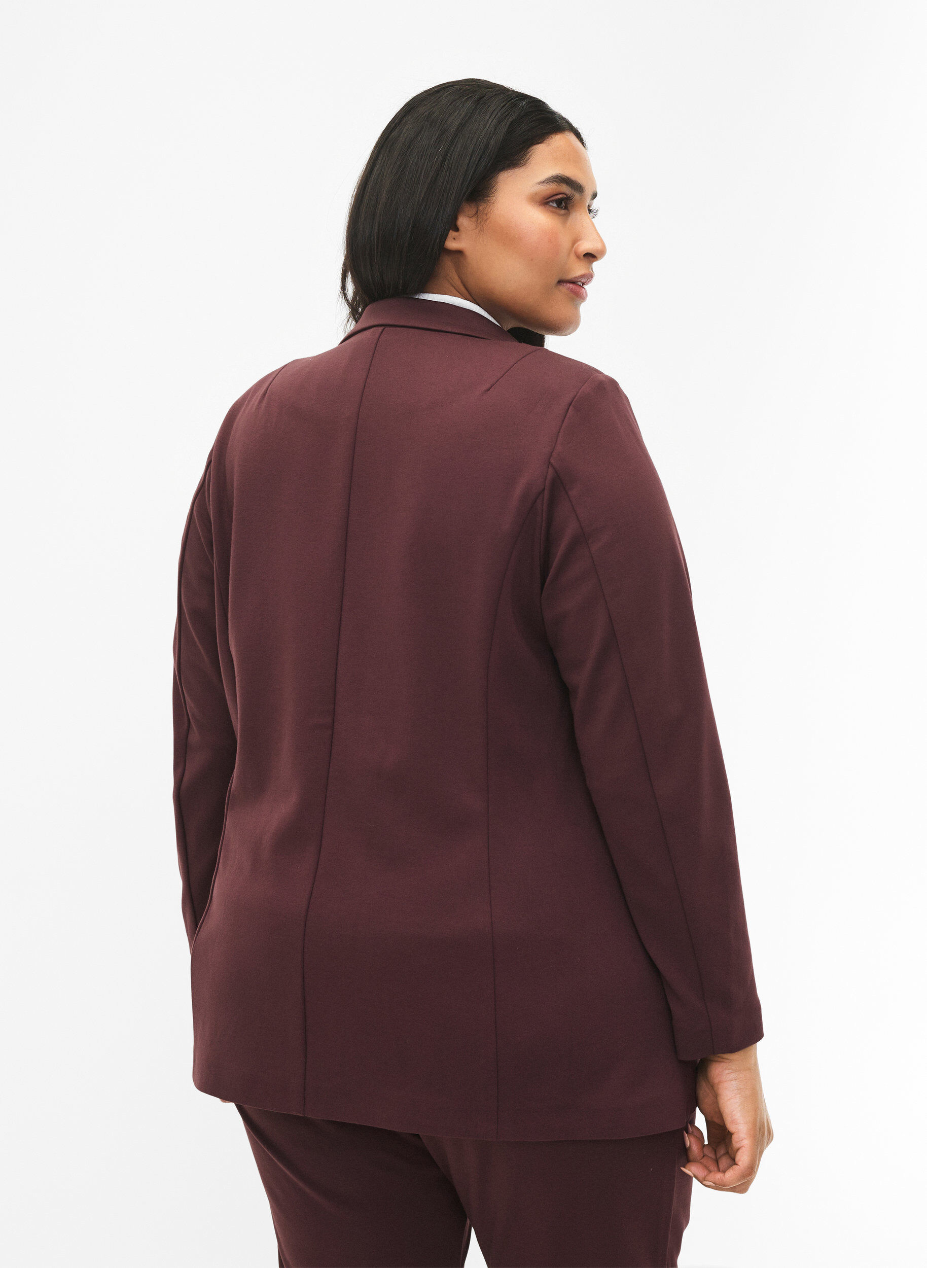 ZizziSchlichter Blazer mit Knopfverschluss, Dunkles Bordeaux, Model image number 1