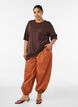 T-Shirt mit asymmetrischem Spitzensaum, Braun, Model image number 1