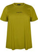T-Shirt aus Baumwolle mit Text-Badge, Gr&uuml;n, Packshot image number 0
