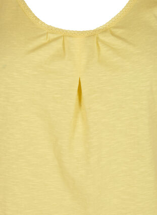 Top mit Spitzensaum, Yellow Cream, Packshot image number 2