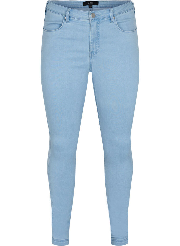 Super Slim Amy Jeans mit hoher Taille, Ex Lt Blue, Packshot image number 0