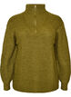 Strickpullover mit hohem Kragen und Rei&szlig;verschluss, Gr&uuml;n, Packshot image number 0