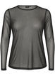Transparente Bluse aus Mesh mit Strasssteinen, Schwarz, Packshot image number 0
