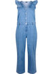Denim-Jumpsuit mit Rüschen, Light Blue Denim, Packshot image number 0