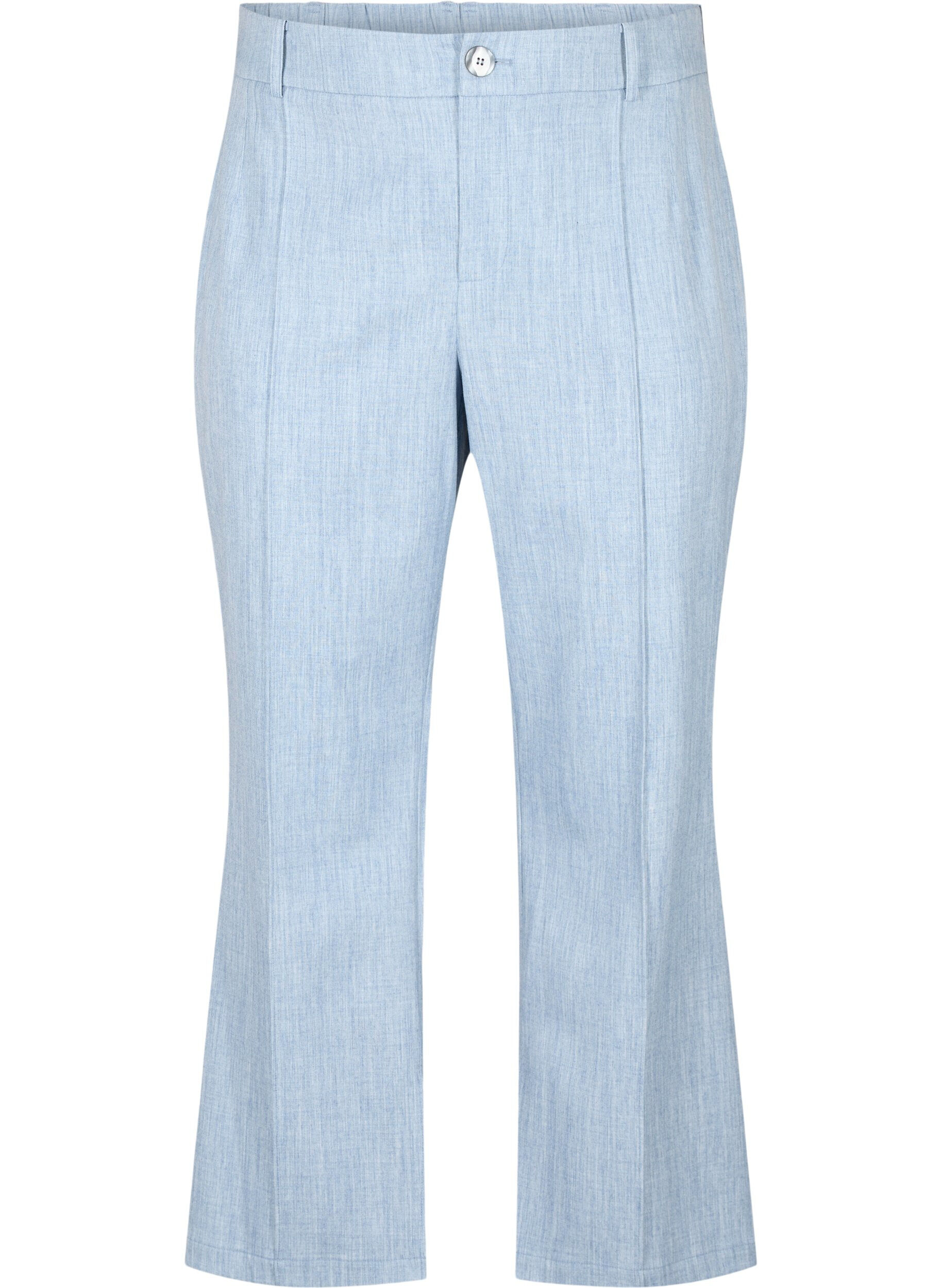 ZizziMelierte Hose mit Gummizug und Knopfverschluss, Infinity , Packshot image number 0