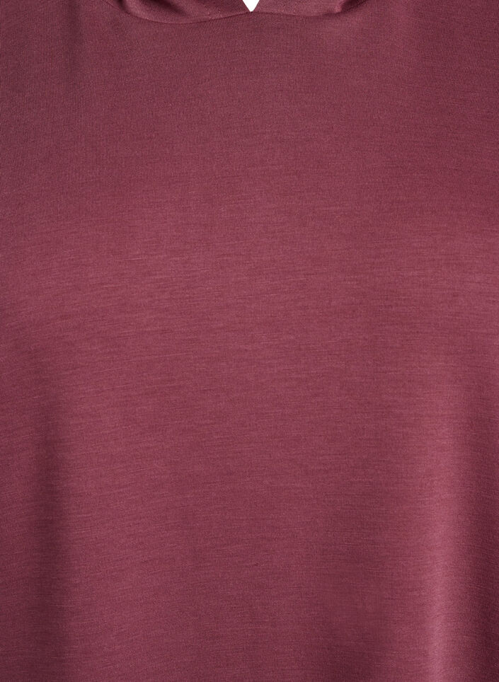 Sweatshirtkleid mit kurzen Ärmeln aus Modal-Mix, Braun, Packshot image number 2