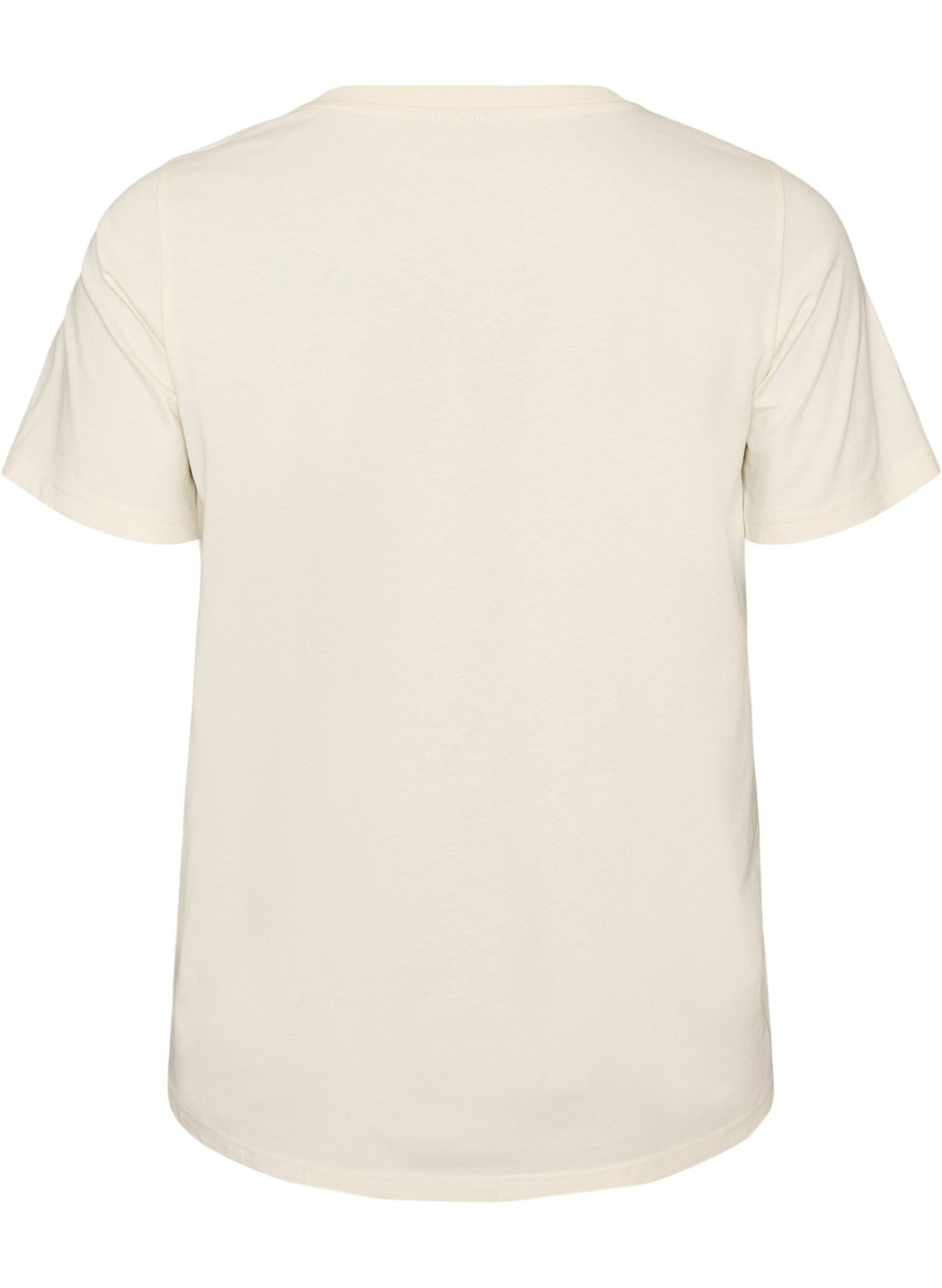 ZizziT-shirt aus Baumwolle mit Print, Vanille, Packshot image number 1