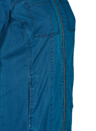 Denimkleid mit Reißverschluss und Kragen, Dark blue denim, Packshot image number 3