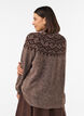 Pullover mit nordischem Muster, Braun, Model image number 2