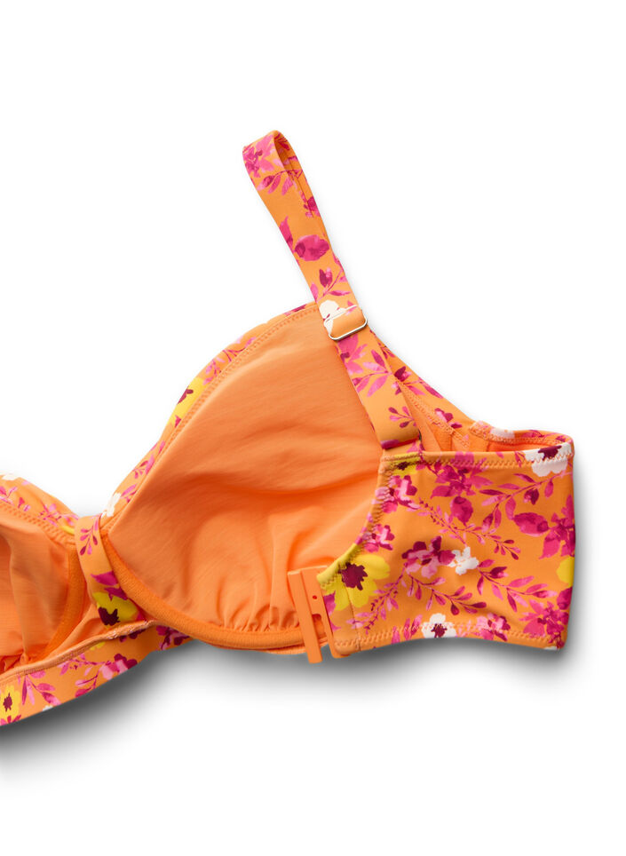 Bikinioberteil mit B&uuml;gel und Muster, Orange, Packshot image number 3