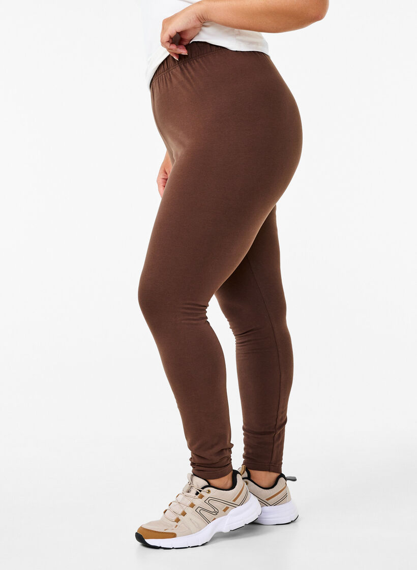Gefütterte Baumwollleggings., Braun, Model image number 2
