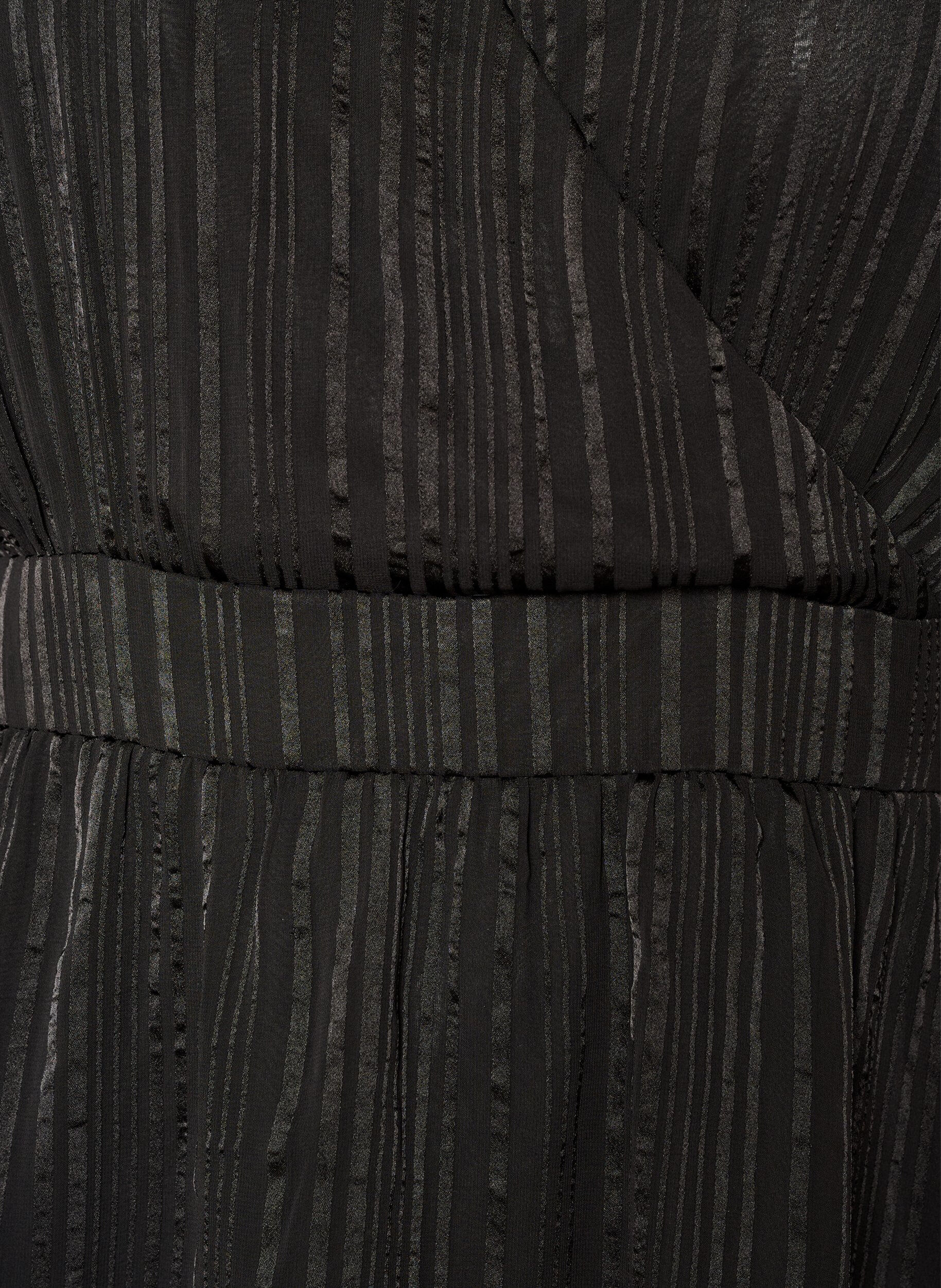 ZizziKnielanges Kleid mit transparenten Streifen und Wickeleffekt, Schwarz, Packshot image number 2