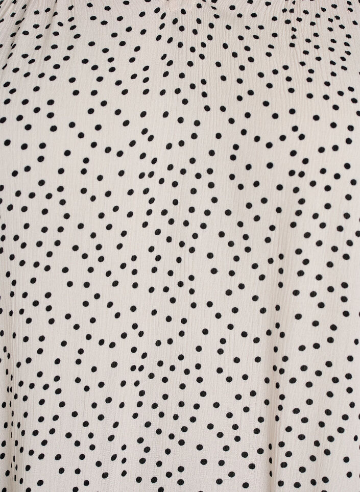 Gemusterte Bluse aus Viskose mit R&uuml;schendetails, Vanille, Packshot image number 2