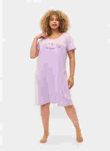 Kurzärmeliges Nachthemd aus Baumwolle, Lilac Breeze w. Life, Model image number 2