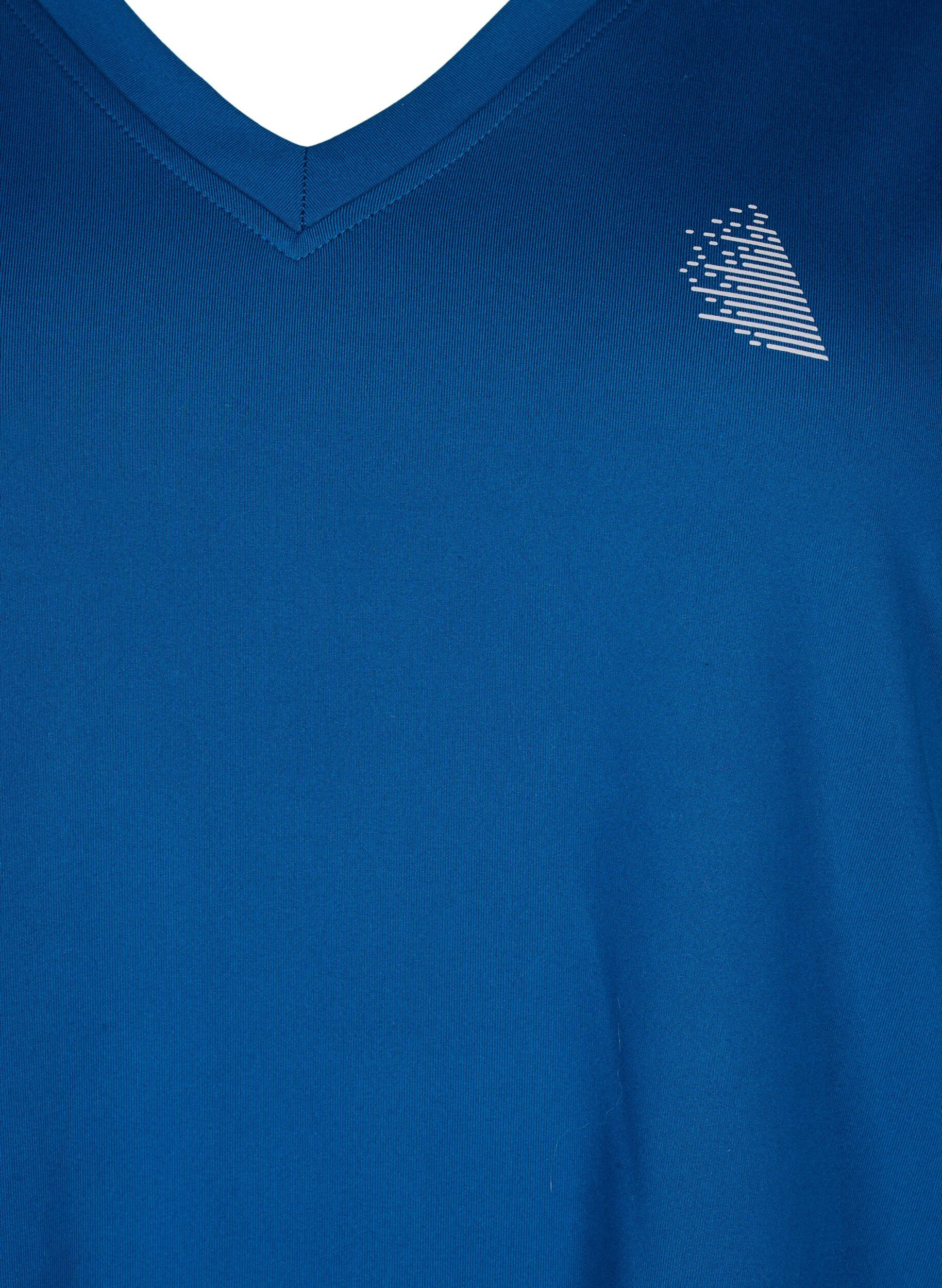 ZizziLockeres Trainings-T-Shirt mit V-Ausschnitt, Blue Opal, Packshot image number 2