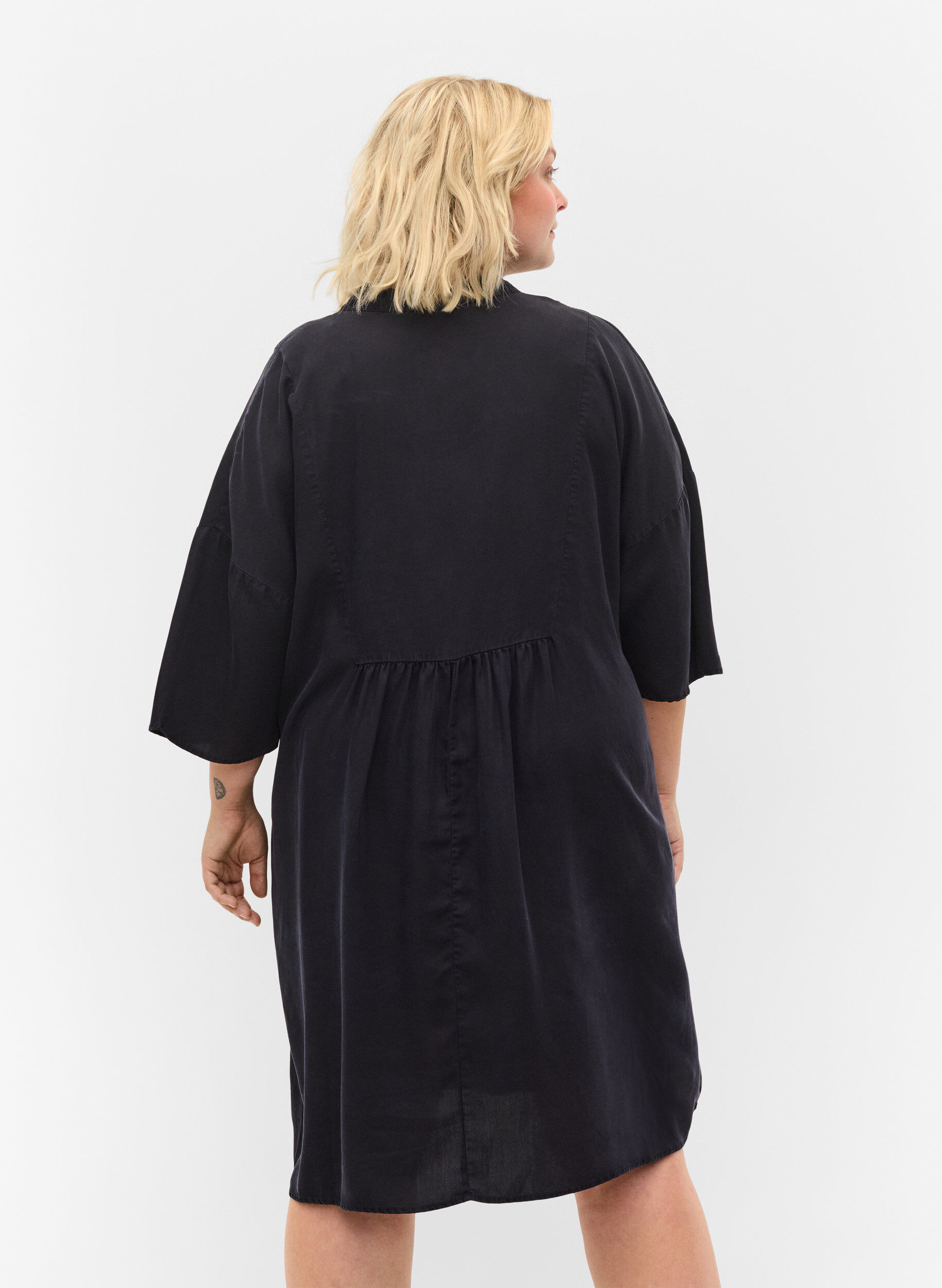 ZizziKleid mit 3/4-&Auml;rmeln aus Lyocell (TENCEL&trade;), Black, Model image number 1