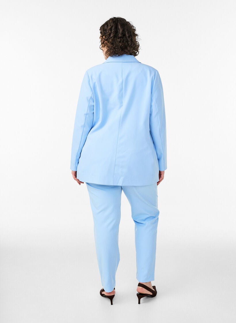 Hose mit Taschen und geraden Beinen, Blau, Model image number 1