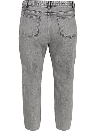 Cropped Mom Fit Mille Jeans mit lockerer Passform, Grey acid wash, Packshot image number 1