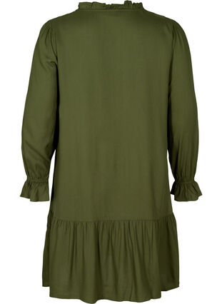 Viskose Kleid mit Schleifendetail, Rifle Green, Packshot image number 1