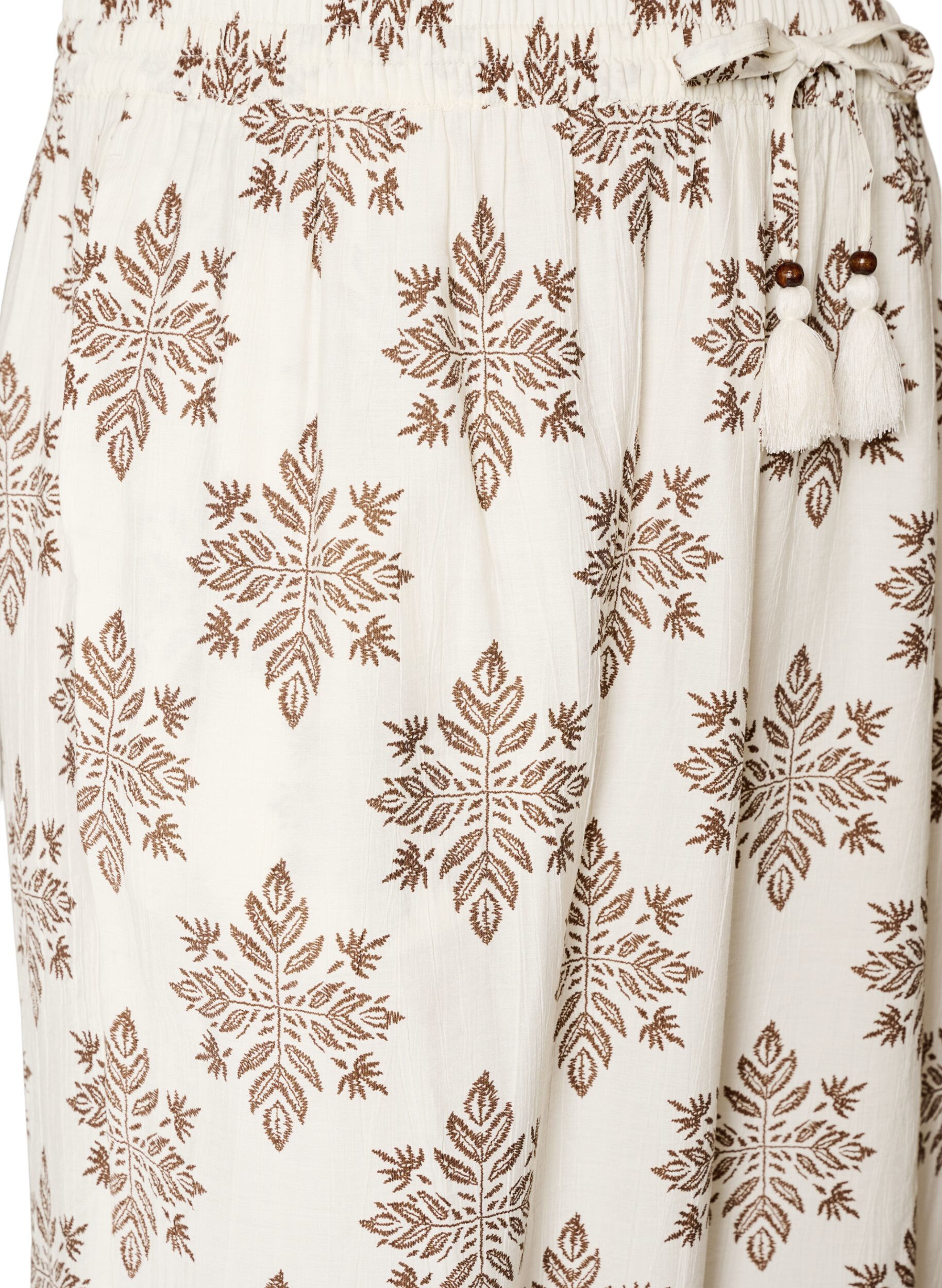 ZizziGemusterte Ballonhose mit hoher Taille, Vanille, Packshot image number 2