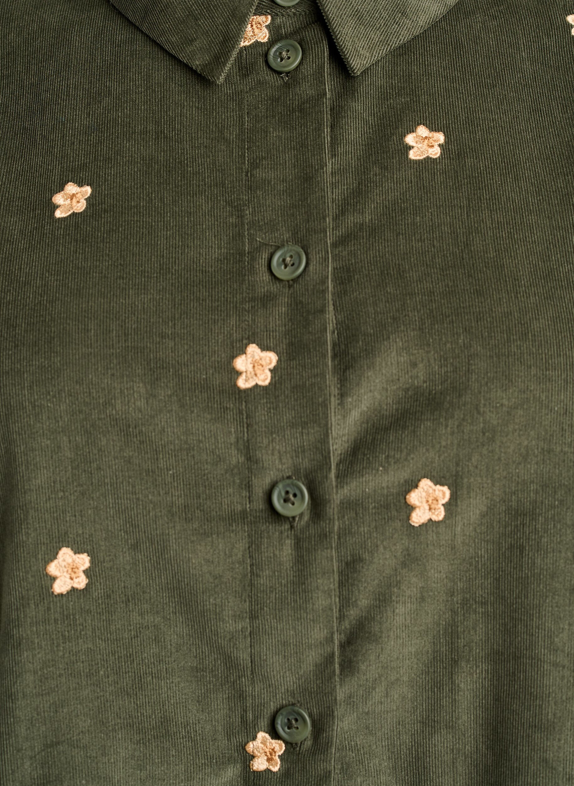 ZizziCordbluse mit gestickten Blumen, Gr&uuml;n, Packshot image number 2