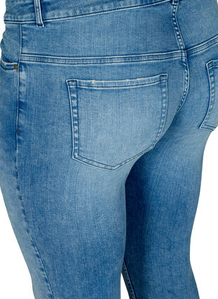 Slim Fit Emily Jeans mit normaler Taillenhöhe , Blue denim, Packshot image number 3