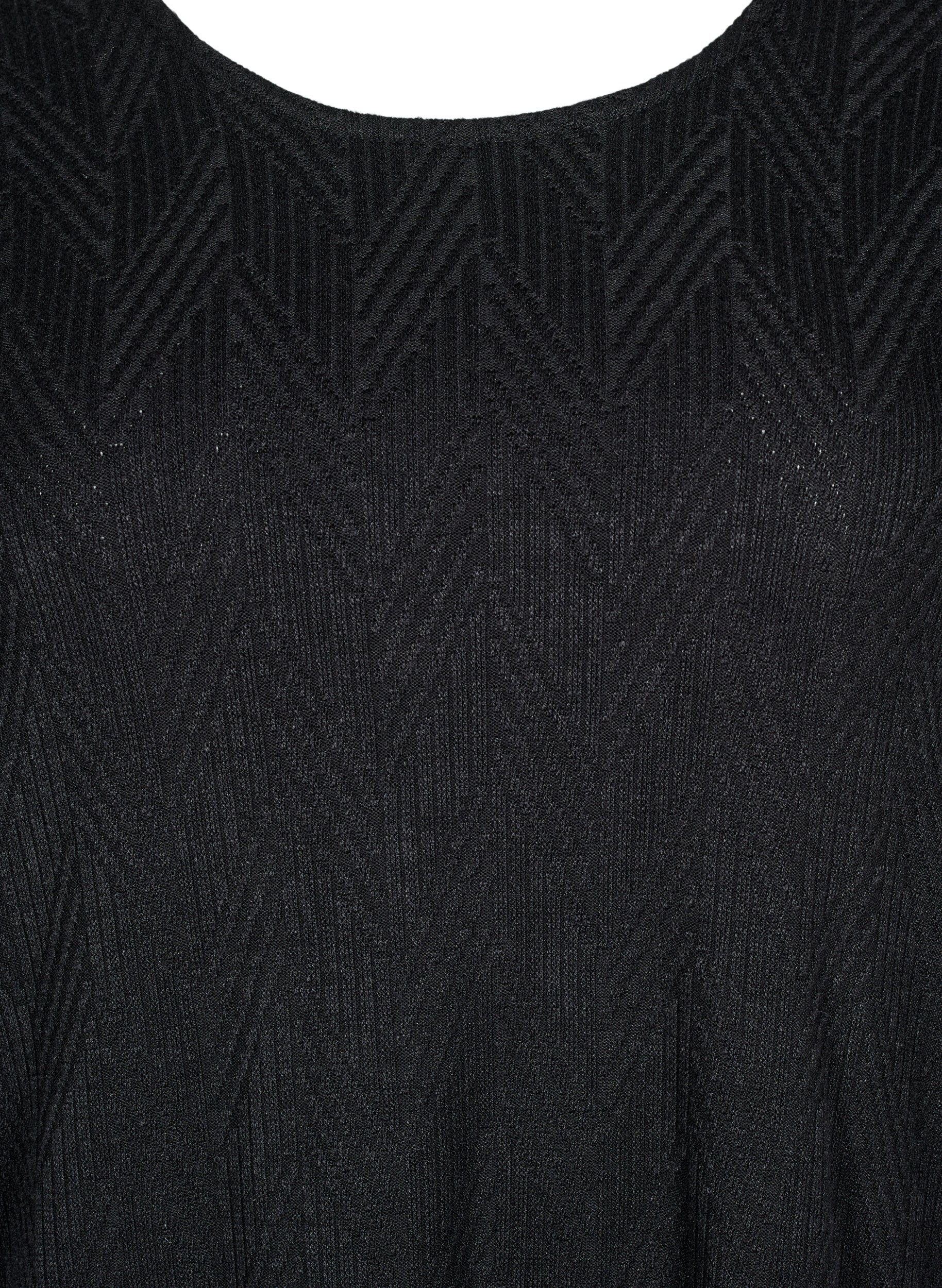 ZizziGemusterte Bluse mit langen &Auml;rmeln, Schwarz, Packshot image number 2