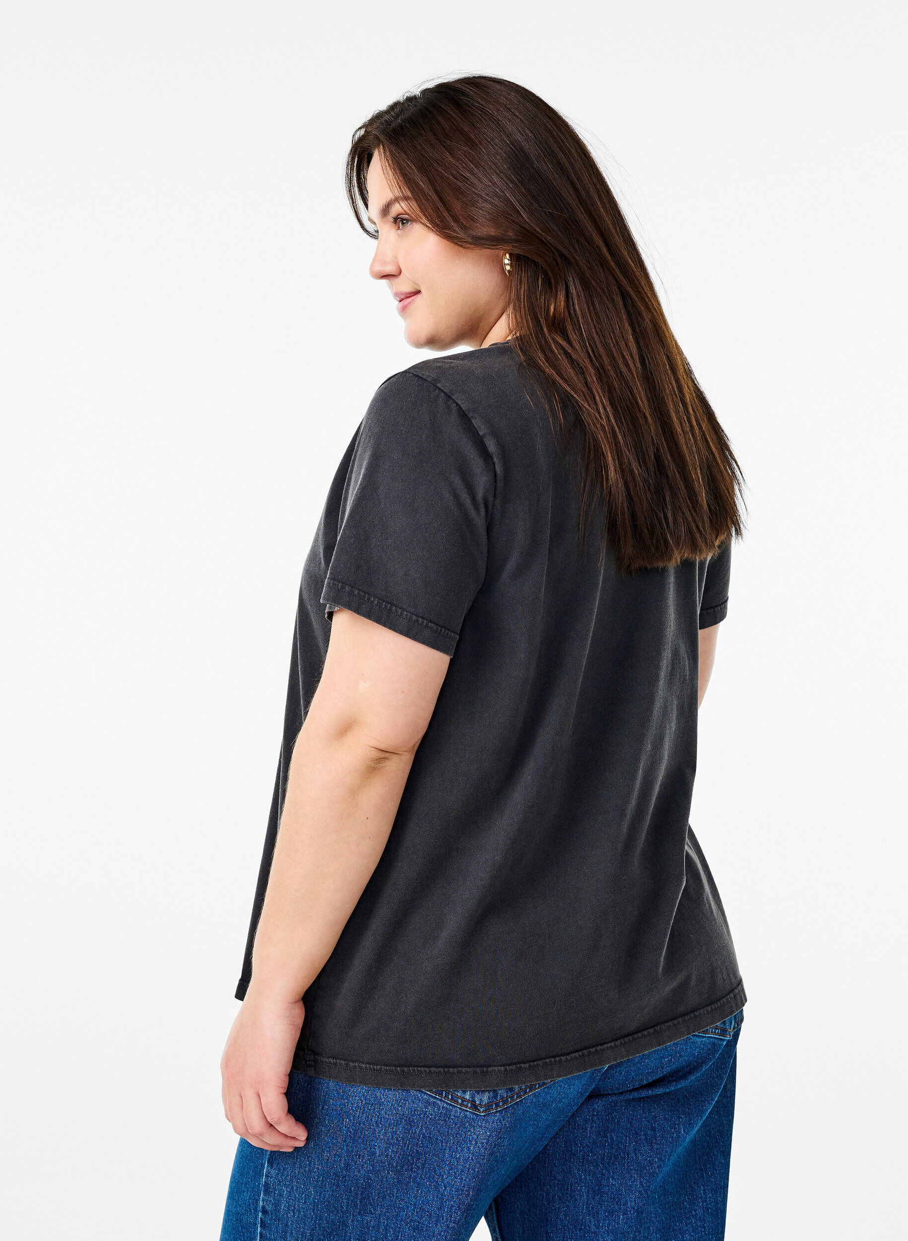 ZizziT-Shirt aus Bio-Baumwolle mit coolem Print, Grau, Model image number 2