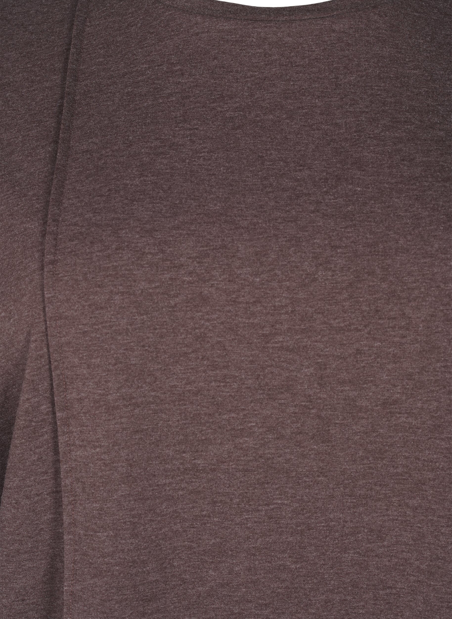 ZizziLockere Jersey-Bluse mit Nahtdetails, Braun, Packshot image number 2