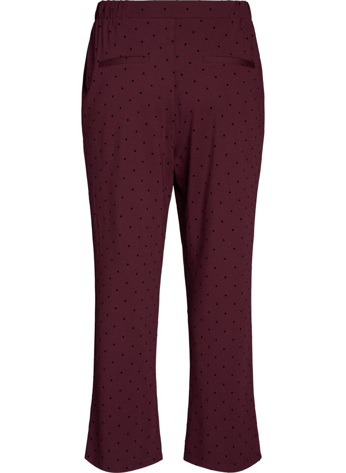 Gepunktete Hose mit hoher Taille und geraden Beinen, Rot, Packshot image number 1