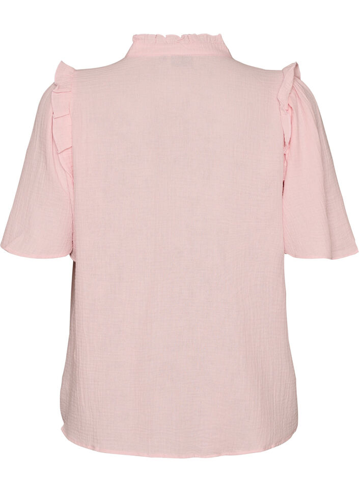 Bluse aus Baumwoll-Musselin mit Broderie Anglaise und 1/2-&Auml;rmeln, Rot, Packshot image number 1