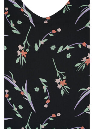 Bluse mit Blumenprint und 3/4-Ärmeln, Black AOP, Packshot image number 2