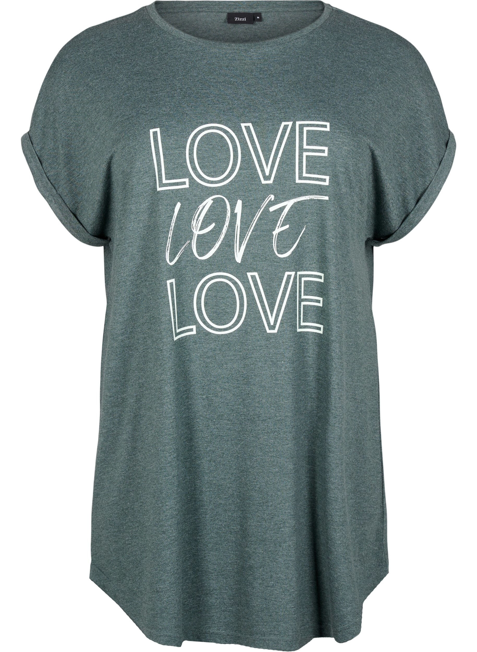 ZizziKurz&auml;rmliges Nachthemd mit Textdruck, , Packshot image number 0