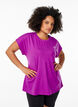 Einfarbiges Trainings-T-Shirt, Lila, Model image number 0