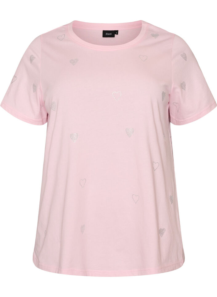 T-Shirt aus Bio-Baumwolle mit Herzen, Rot, Packshot image number 0