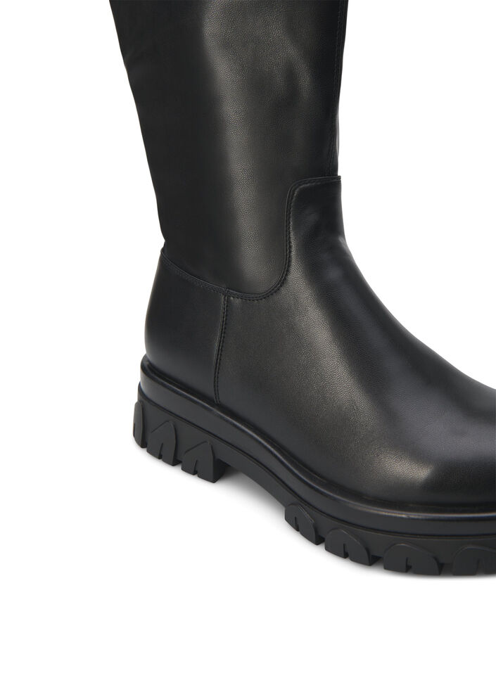 Stiefel mit langem Schaft, Schwarz, Packshot image number 3