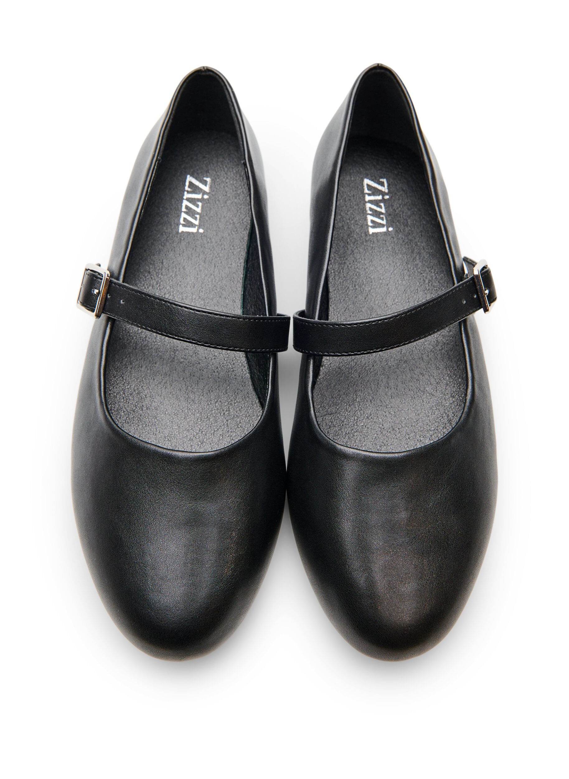 ZizziBallerina aus Kunstleder mit Riemchen, Schwarz, Packshot image number 3