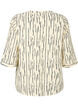 Bluse mit 3/4 Ärmeln und Druck, Off White Stripe, Packshot image number 1