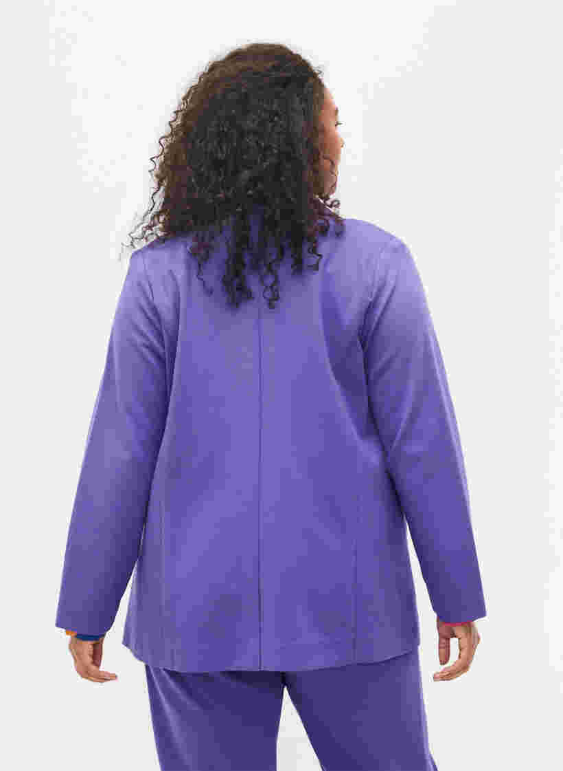 Schlichter Blazer mit Knopf und Dekorationstaschen, Ultra Violet, Model image number 1