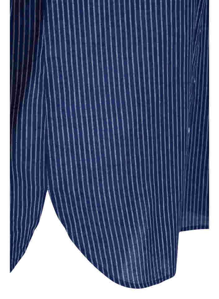 Gestreifte Hemdbluse aus 100% Baumwolle, Ocean Cavern Stripe, Packshot image number 3