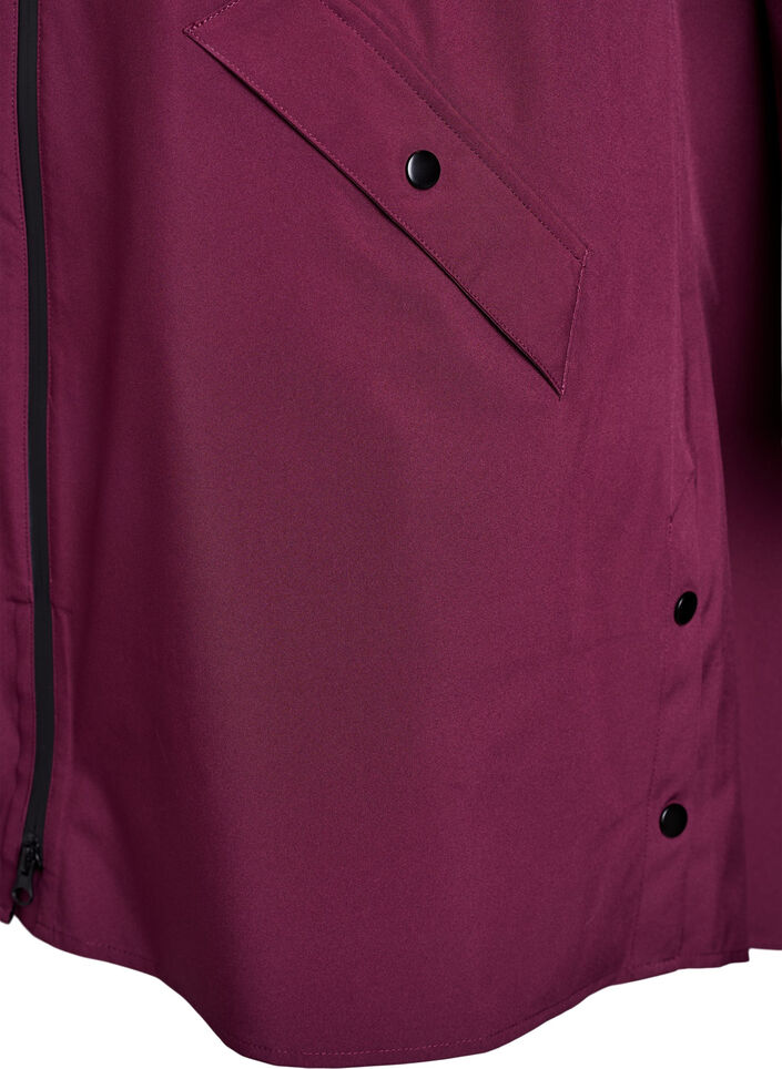 Regenjacke mit Taschen und Kapuze., Dunkles Bordeaux, Packshot image number 3